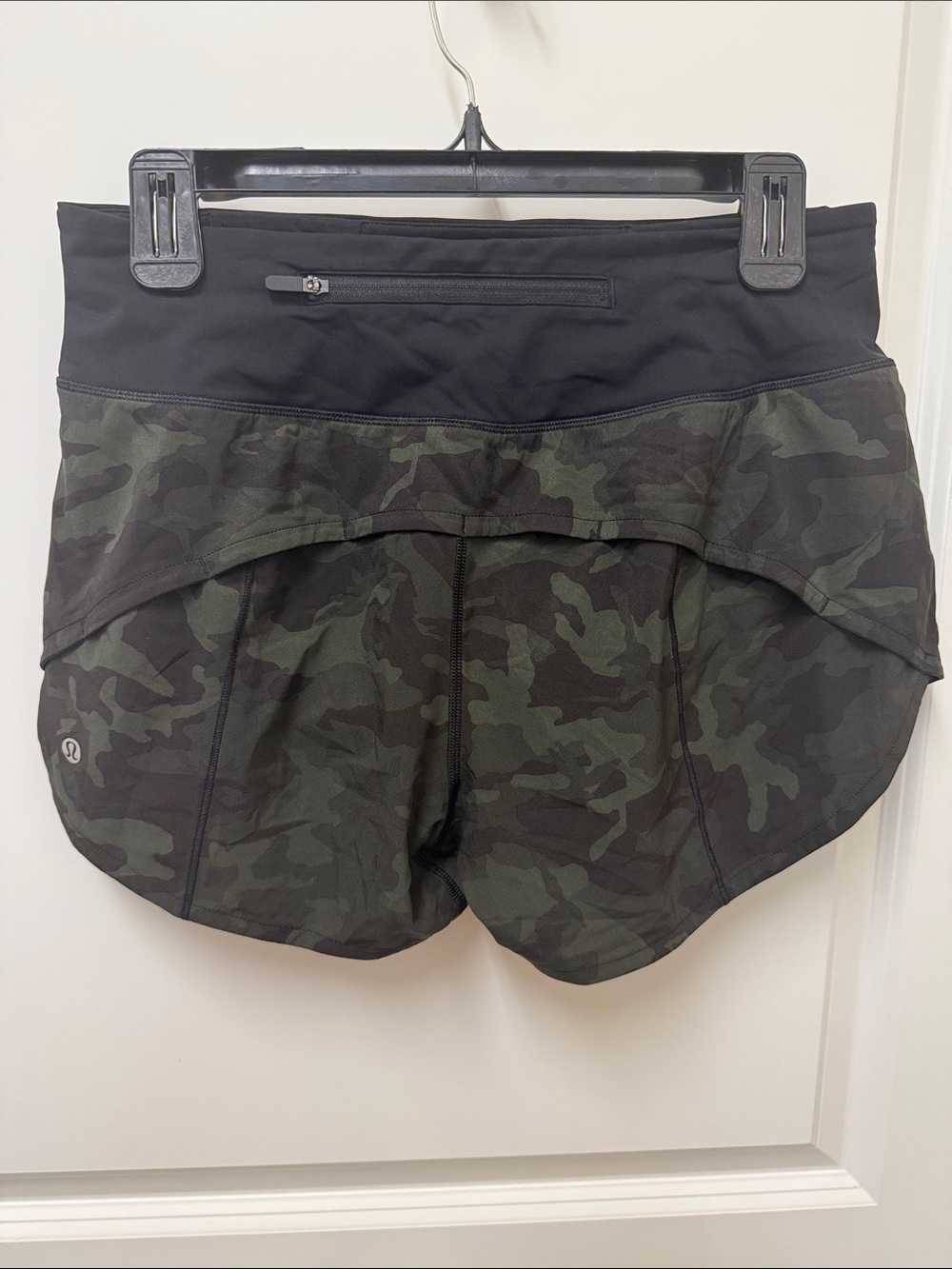 lululemon athletica Black and Dark Green Camo Athletic Shorts